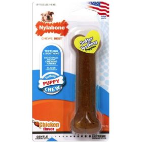 Nylabone Puppy Chew PuppyBone  Chicken Flavor  Wolf  5.5" Bone