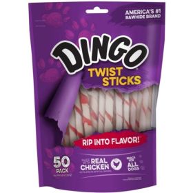 Dingo Twist Sticks Chicken in the Middle Rawhide Chews (No China Sourced Ingredients)