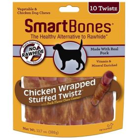 SmartBones Stuffed Twistz Vegetable and Chicken Wrapped Pork Rawhide Free Dog Chew