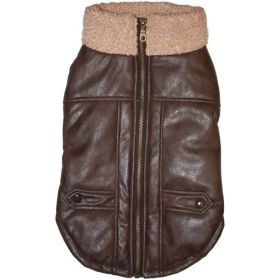 Fashion Pet Brown Bomber Dog Jacket (Option: Medium)