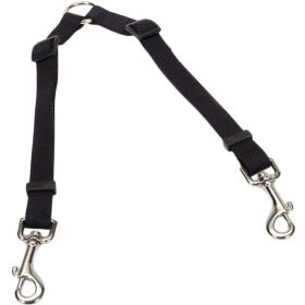 Coastal Pet Two Dog Adjustable Nylon Coupler Black (Option: 36"L x 3/4"W)